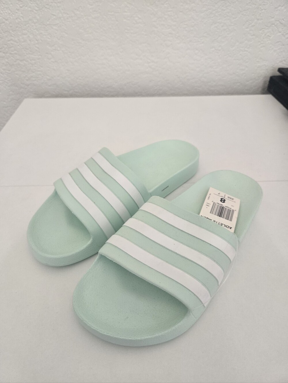 Women's Adidas Slides, Mint NWT